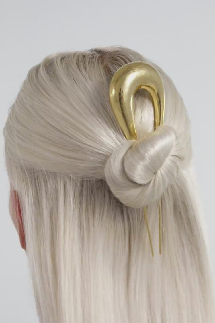 Fermaglio per capelli a goccia in oro 24K