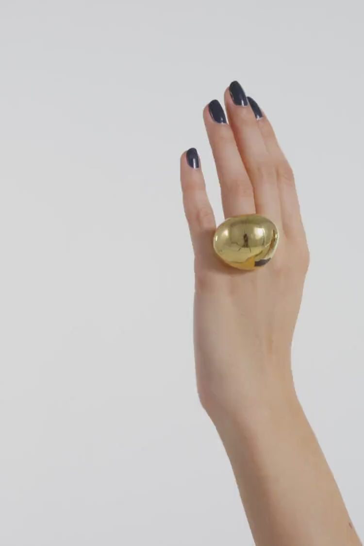 Anello a sfera in oro massiccio