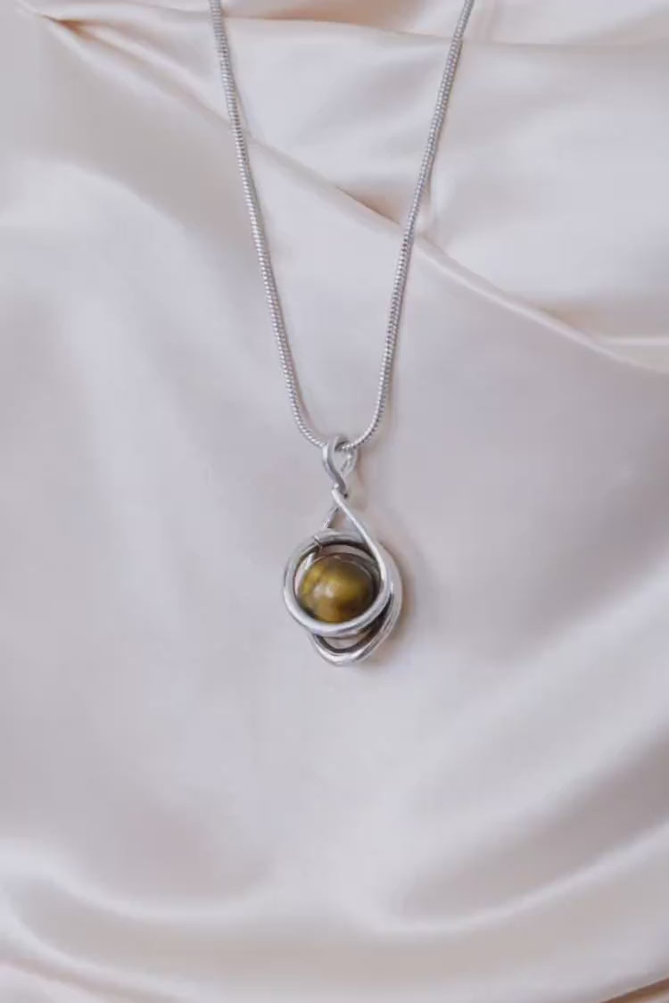 Pendente medio con pietra intercambiabile in argento