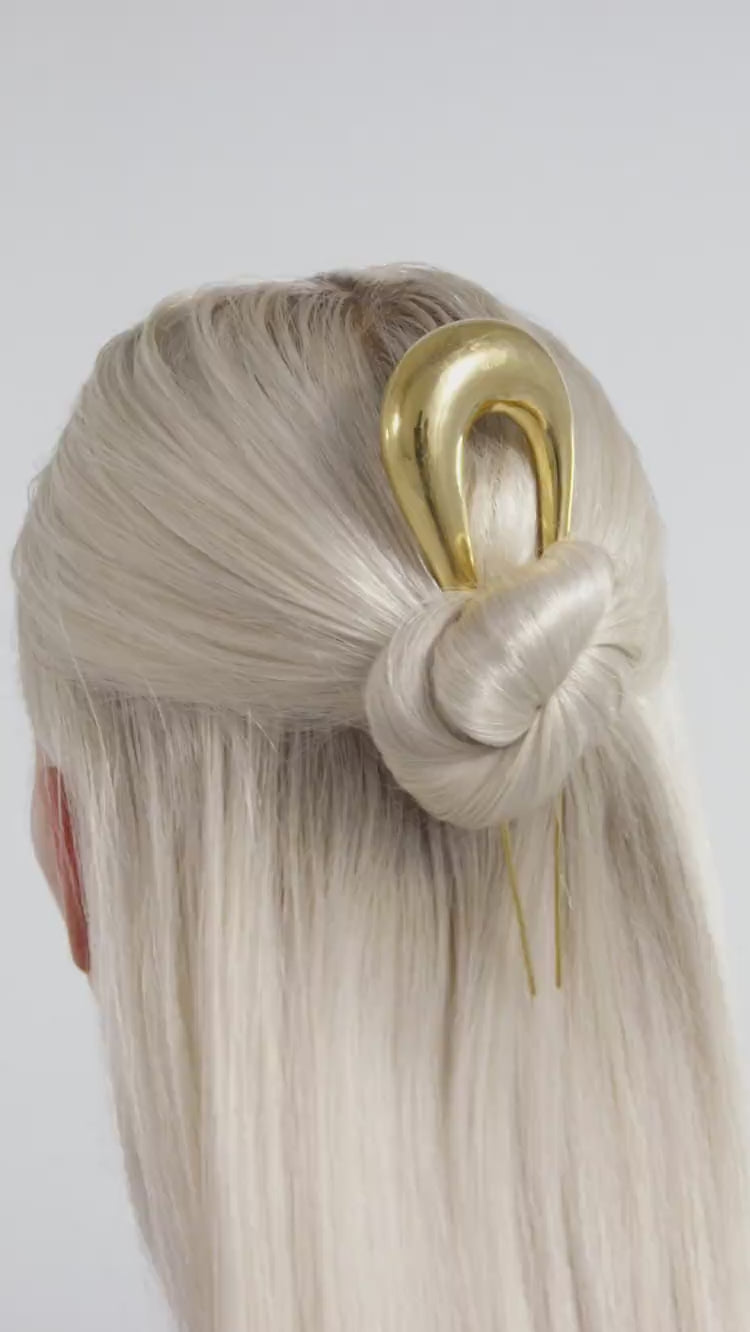 Fermaglio per capelli a goccia in oro 24K