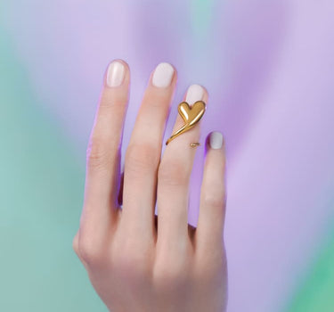 anello midi love a forma di cuore in oro