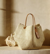 Raffia tote bag